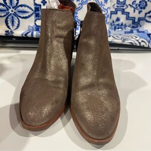 Garnet Hill Alessandra Italian Ankle Boots in metallic bronze leather